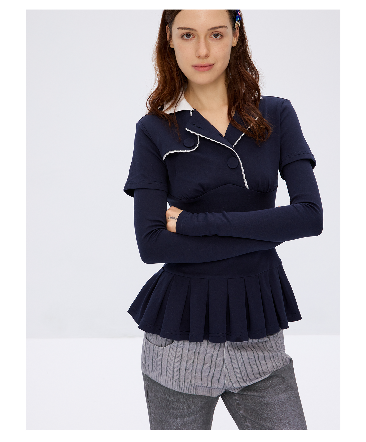 Cotton long sleeved shirt