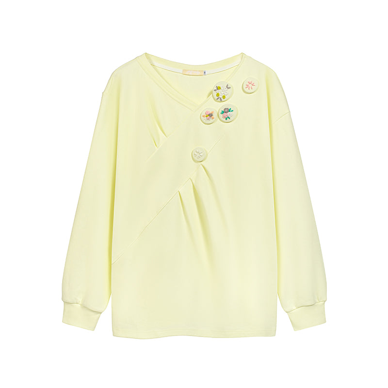 Badge V-neck hoodie