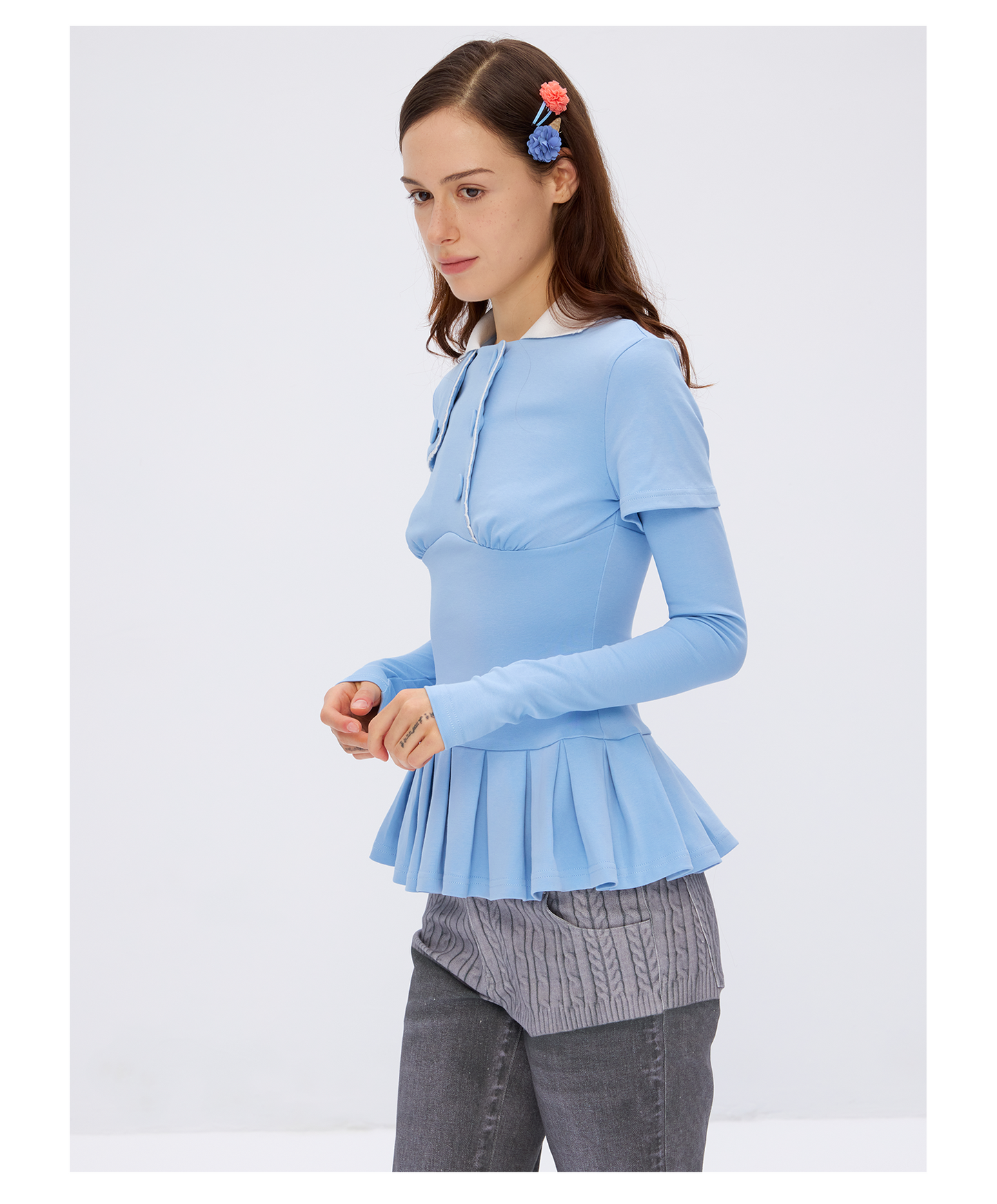 Cotton long sleeved shirt