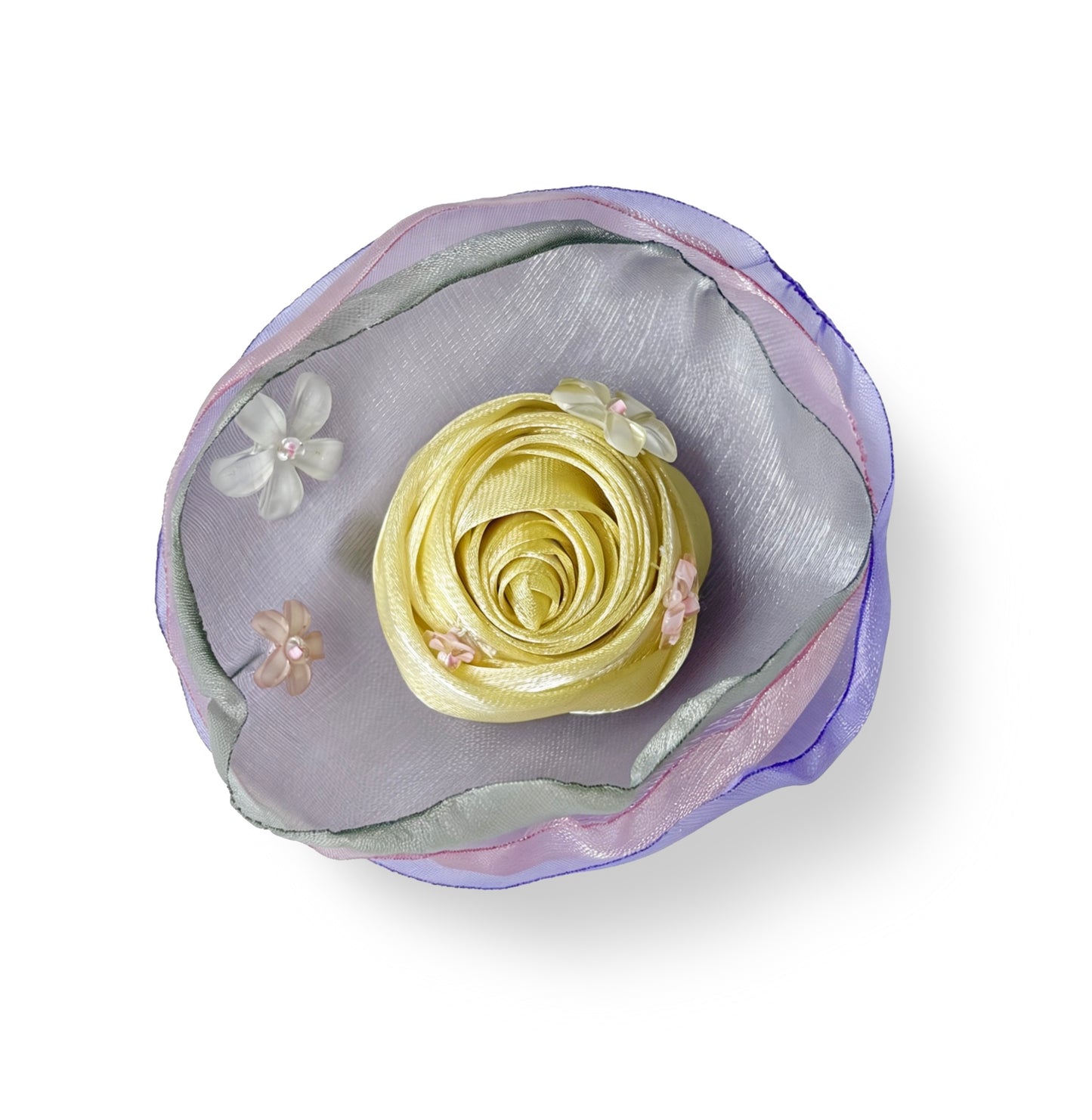 Handcrafted Organza Rose Hair Accessory - Romantic Coquette Aesthetic Hair Clip