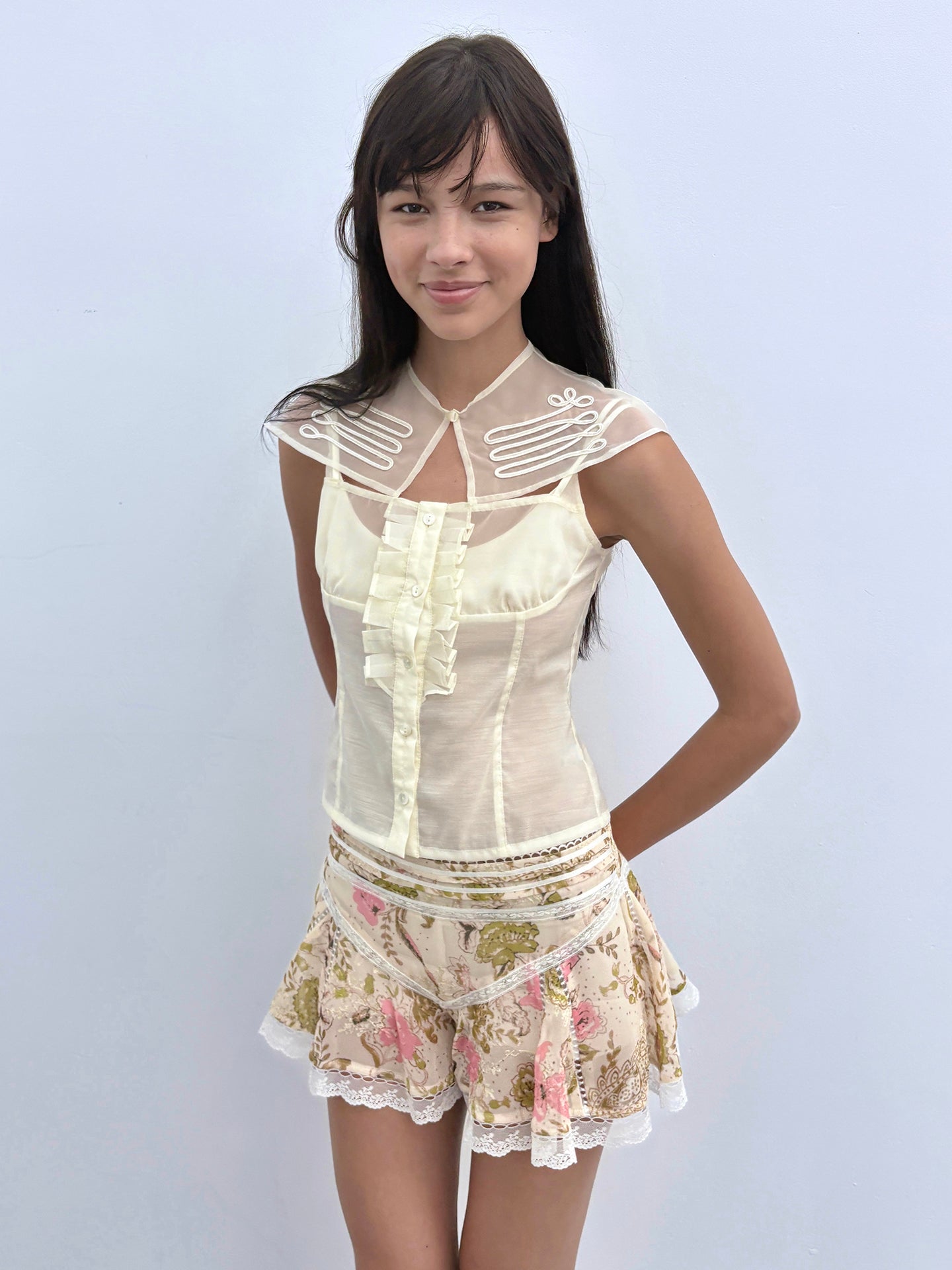 Vintage Floral Lace-Trimmed Mini Shorts - Romantic Coquette Style Summer Bottoms