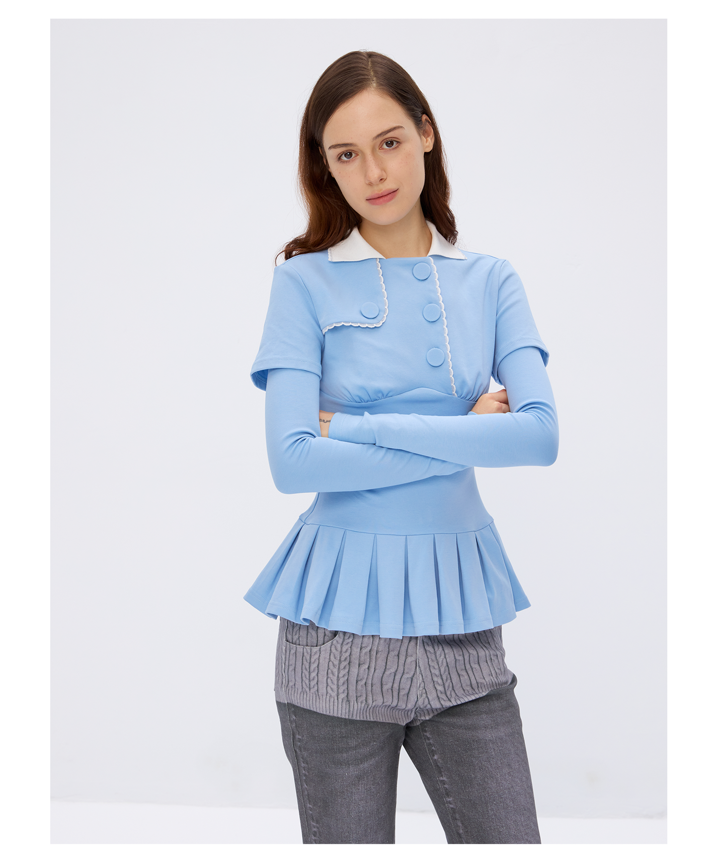 Cotton long sleeved shirt