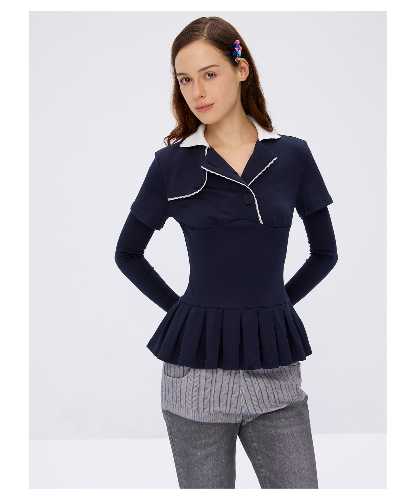 Cotton long sleeved shirt